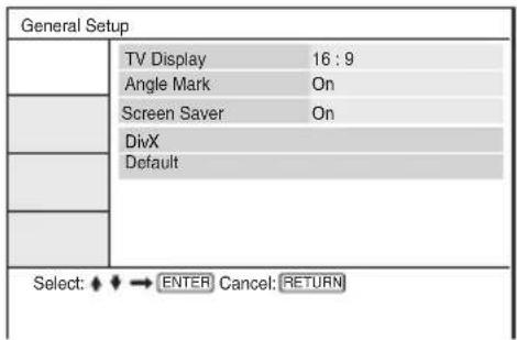 SONY DVPFX825 - Press ↑/↓ to select "Setup," then press ENTER. - 1