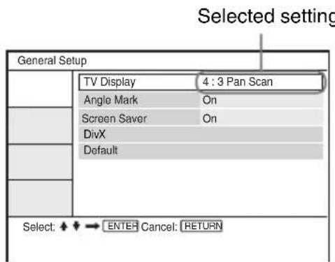 SONY DVPFX825 - Press ↑/↓ to select a setting, then press ENTER. - 1