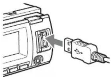 SONY CDXGT64UIW - Connect the USB device to the USB connector. - 1