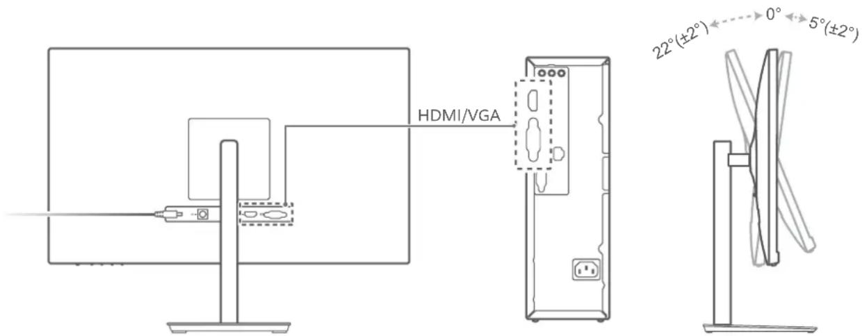 HUAWEI Display 23.8 - Connector l'écran à la tour - 1