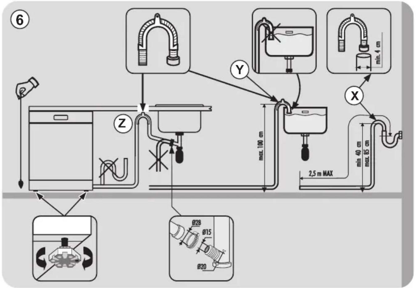 HOOVER HDISH 700 HDIN 4S613PS80 - Connecting the outlet hose - 1
