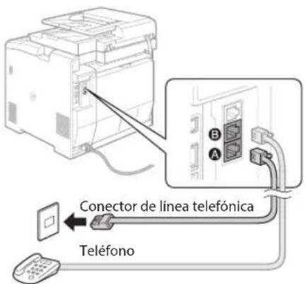 CANON imageCLASS MF729Cdw - Conecte un cable de téléphone. - 1