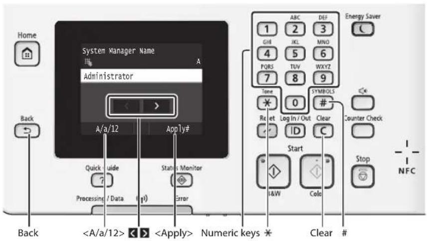 CANON imageCLASS MF729Cdw - Navigating the Menu and Text Input Method - 1