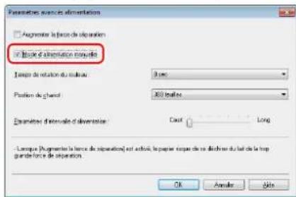 CANON imageFORMULA DRG2110 - Cochez la case [Mode d'alimentation manuelle]. - 1