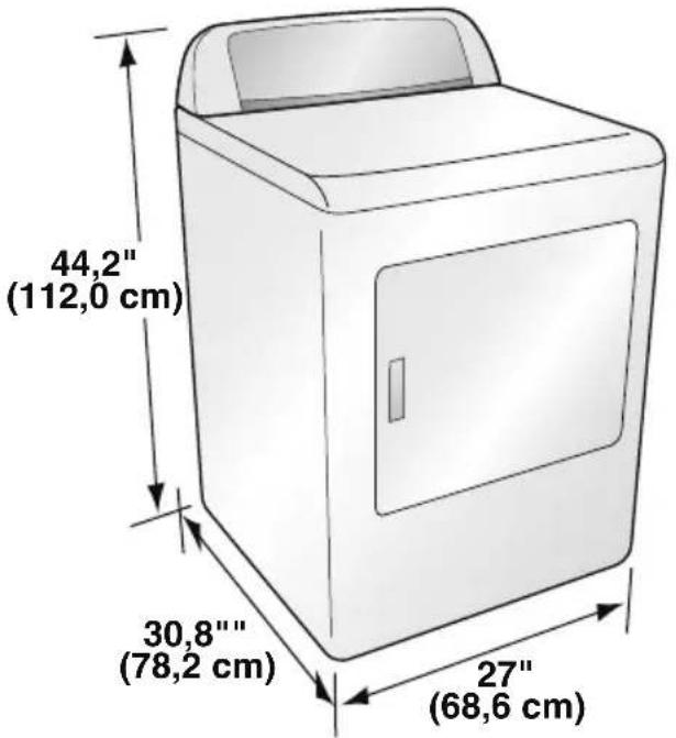 HAIER HLTD600AGW - DIMENSIONS DE LA SÉCHEUSE - 1