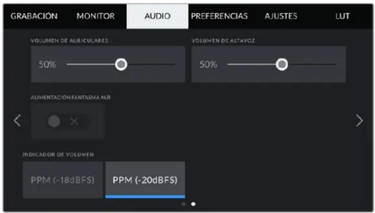 Blackmagic Design Pocket Cinema Camera 4K - Ajustes de audio 2 - 1
