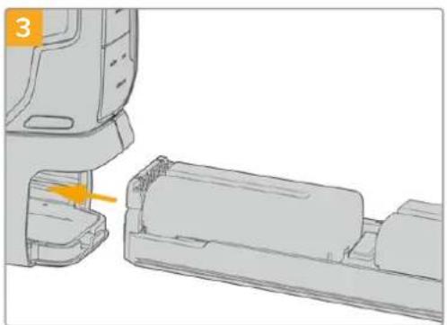 Blackmagic Design Pocket Cinema Camera 4K - So setzen Sie Akkus In einen Blackmagic Pocket Camera Battery Grip ein: - 3