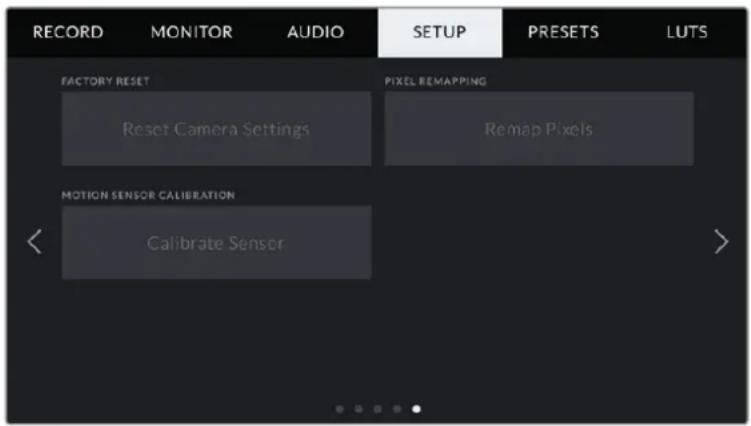 Blackmagic Design Pocket Cinema Camera 4K - Setup Settings Page 5 - 1