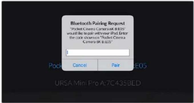Blackmagic Design Pocket Cinema Camera 4K - To pair your camera with an iPad for the first time: - 2