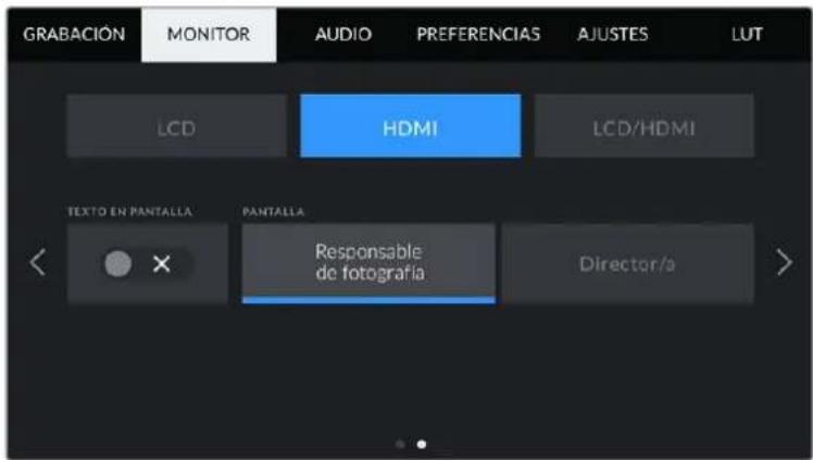Blackmagic Design Pocket Cinema Camera 4K - Ajustes de monitorización 2 (HDMI) - 1