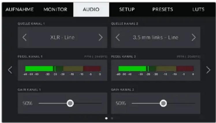 Blackmagic Design Pocket Cinema Camera 4K - AUDIO-Einstellungen Seite 1 - 1