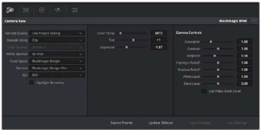 Blackmagic Design Pocket Cinema Camera 4K - Clip Settings for Blackmagic RAW - 1