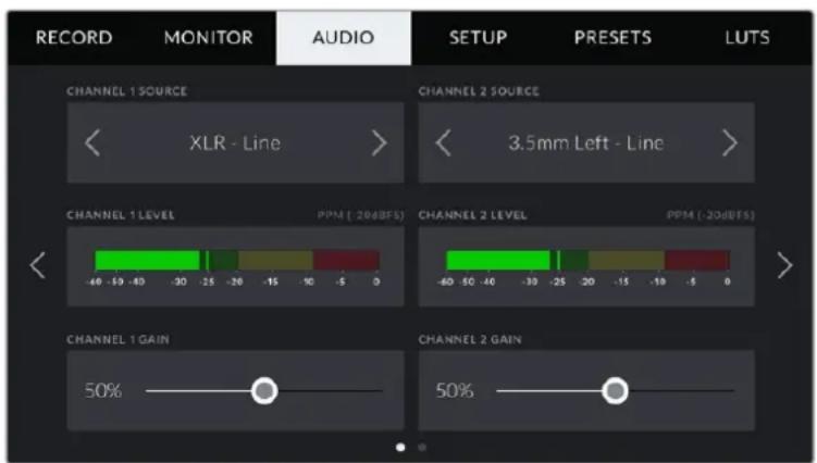 Blackmagic Design Pocket Cinema Camera 4K - Audio Settings 1 - 1