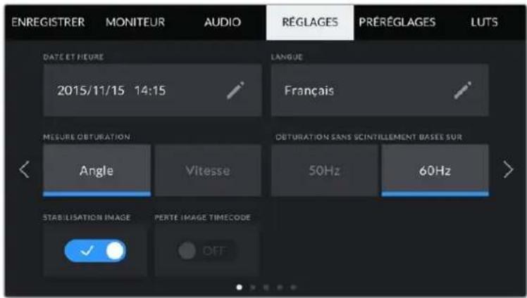Blackmagic Design Pocket Cinema Camera 4K - Onglet Reglages - Page 1 - 1