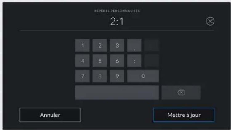 Blackmagic Design Pocket Cinema Camera 4K - Ratios de repères de cadrage personnelisés - 1