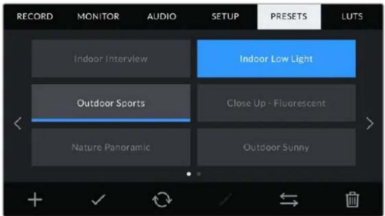 Blackmagic Design Pocket Cinema Camera 4K - Saving and loading presets - 2