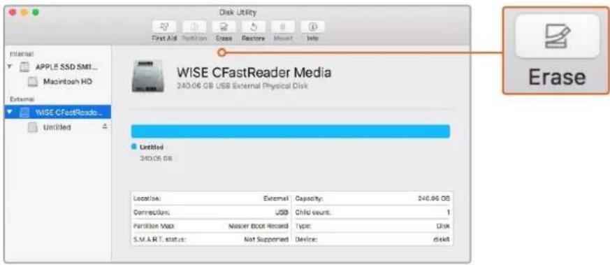 Blackmagic Design Pocket Cinema Camera 4K - Preparación de soportes de grabación en equipos Mac - 1