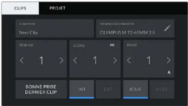 Blackmagic Design Pocket Cinema Camera 4K - Métadonnées des clips - 1