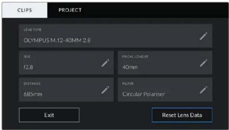 Blackmagic Design Pocket Cinema Camera 4K - Lens Data - 1