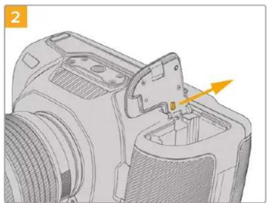 Blackmagic Design Pocket Cinema Camera 4K - So bringen Sie einen Blackmagic Pocket Camera Battery Grlp an: - 2