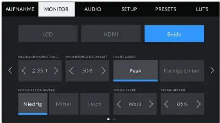 Blackmagic Design Pocket Cinema Camera 4K - MONITOR-Einstellungen „Beide" Seite 1 - 1