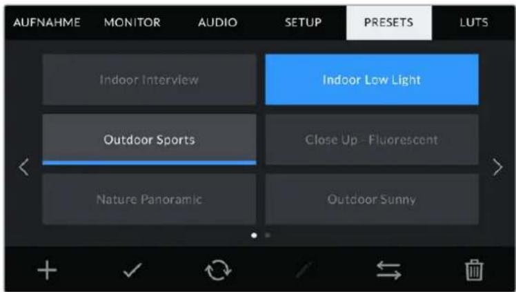 Blackmagic Design Pocket Cinema Camera 4K - Spelchern und Laden von Presets - 2