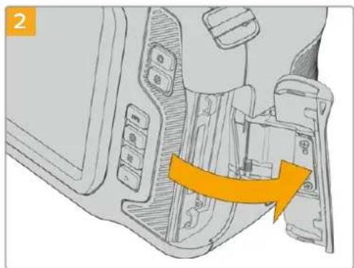 Blackmagic Design Pocket Cinema Camera 4K - To insert a CFast card: - 2