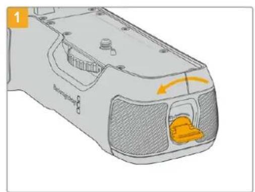 Blackmagic Design Pocket Cinema Camera 4K - So setzen Sie Akkus In einen Blackmagic Pocket Camera Battery Grip ein: - 1