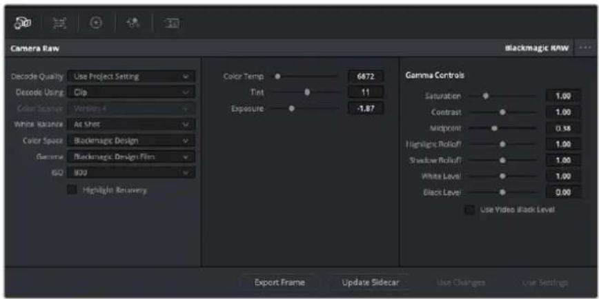 Blackmagic Design Pocket Cinema Camera 4K - Paramètres des clips pour le Blackmagic RAW - 1