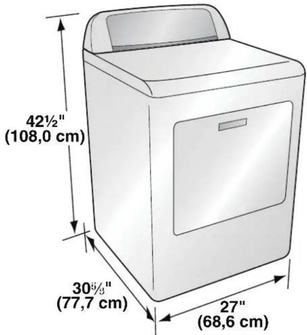 HAIER HLTD500AGW - DIMENSIONS DE LA SÉCHEUSE - 1