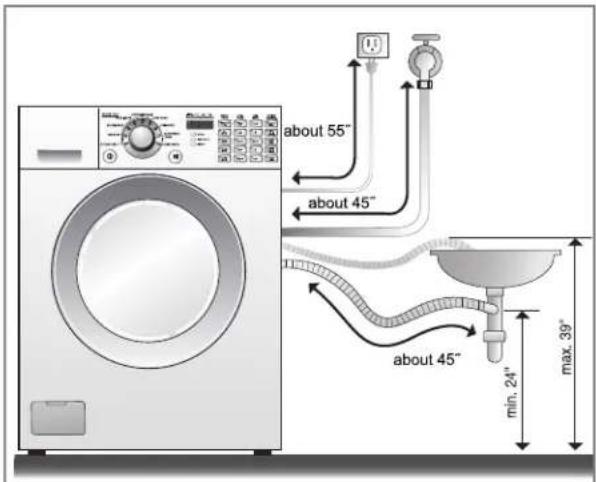 LG WM2496HSM - Installation of drain hose - 2