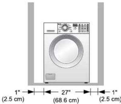 LG WM2496HSM - Minimum installation spacing for recessed area installation. - 2