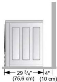 LG WM2496HSM - Minimum installation spacing for recessed area installation. - 1