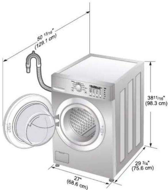 LG WM2496HSM - - Washer dimensions - 1