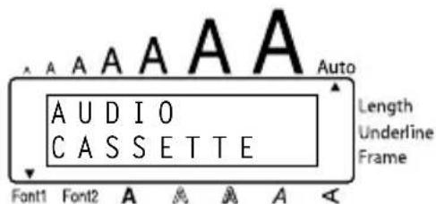 BROTHER Ptouch PT1960 - To select the AUDIO CASSETTE setting: - 2