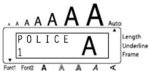 BROTHER Ptouch PT1960 - Sélectionner la police POLICE 2 : - 1