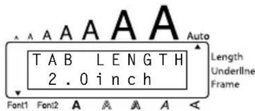 BROTHER Ptouch PT1960 - To set the tab length to 1": - 1