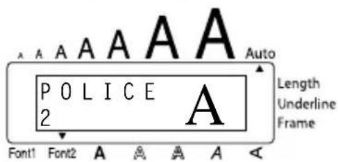 BROTHER Ptouch PT1960 - Sélectionner la police POLICE 2 : - 2