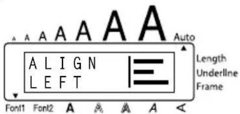 BROTHER Ptouch PT1950 - To select the RIGHT horizontal alignment setting: - 1