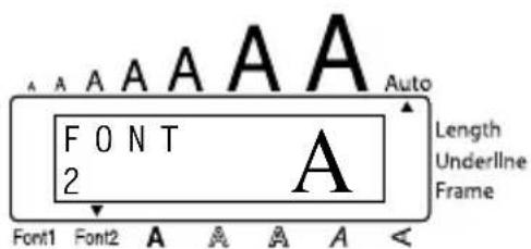 BROTHER Ptouch PT1950 - To select the FONT 2 font setting: - 2
