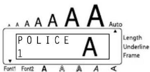 BROTHER Ptouch PT1950 - Sélectionner la police POLICE 2 : - 1