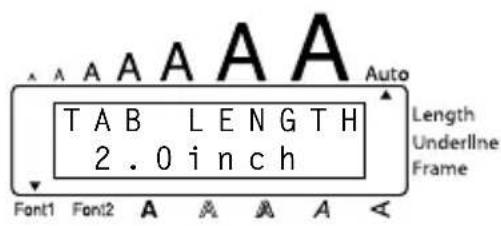 BROTHER Ptouch PT1950 - To set the tab length to 1": - 1