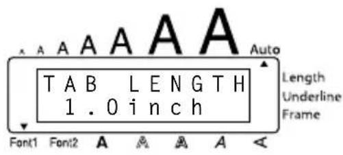 BROTHER Ptouch PT1950 - To set the tab length to 1": - 2