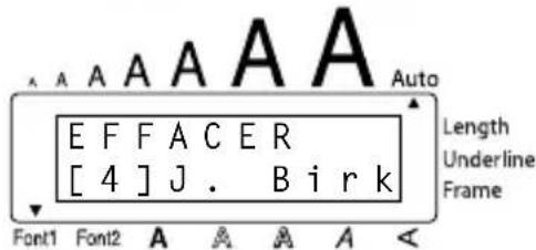 BROTHER Ptouch PT1950 - Effacer le texte enregistré sous le numéro de fichier 4 : - 2