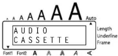 BROTHER Ptouch PT1950 - To select the AUDIO CASSETTE setting: - 2