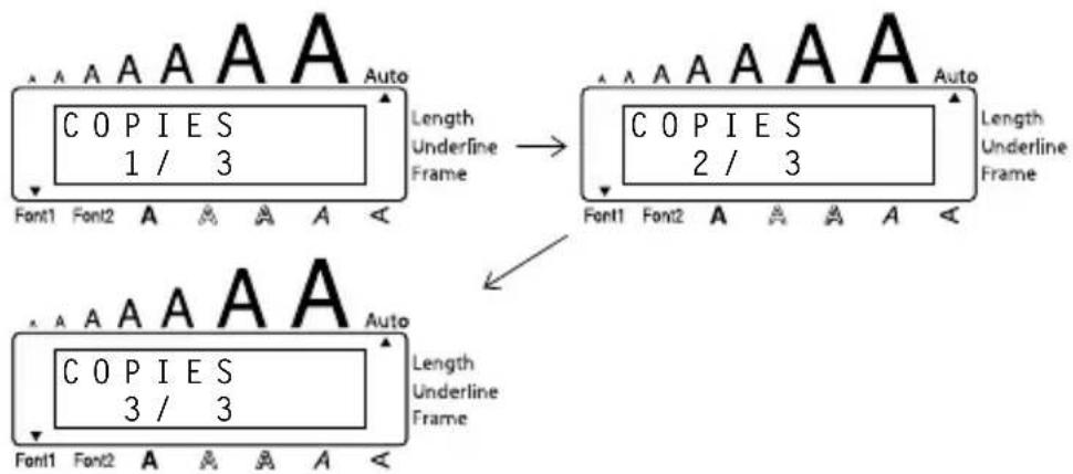 BROTHER Ptouch PT1950 - To print three copies of a label: - 4