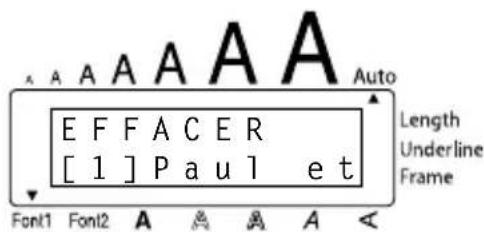 BROTHER Ptouch PT1950 - Effacer le texte enregistré sous le numéro de fichier 4 : - 1