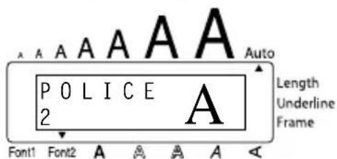 BROTHER Ptouch PT1950 - Sélectionner la police POLICE 2 : - 2