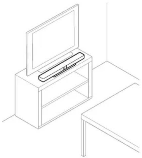 BOSE Videobar VB1 - Montage der VB1 auf einem Tisch, Sideboard oder in einem Regal - 1