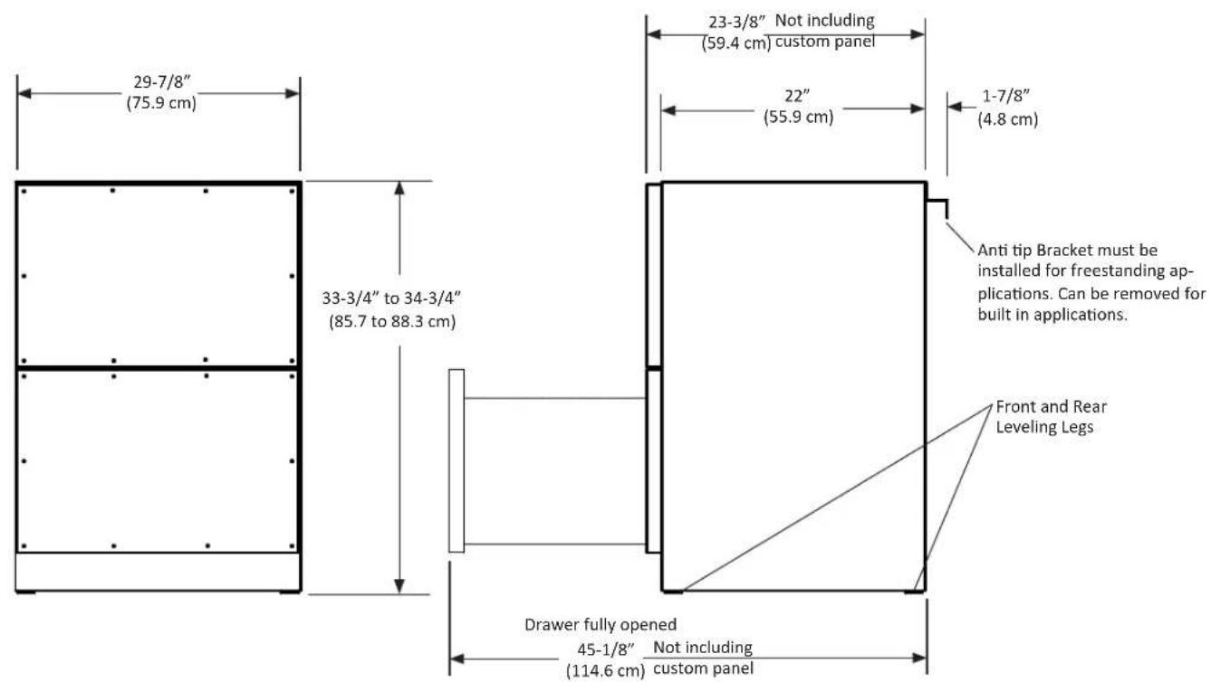 Marvel 80RDE - RECOMMENDED ROUGH IN OPENING DIMENSIONS,INDOOR MODEL 60RDE OVERLAY DOOR - 6